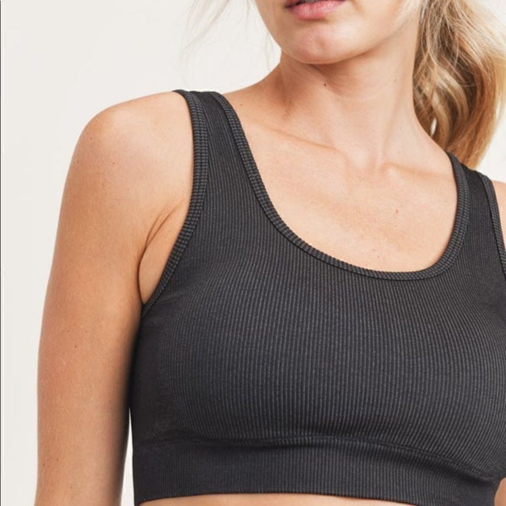 New Mono B New You Sports Bra Ribbed Black and Brown